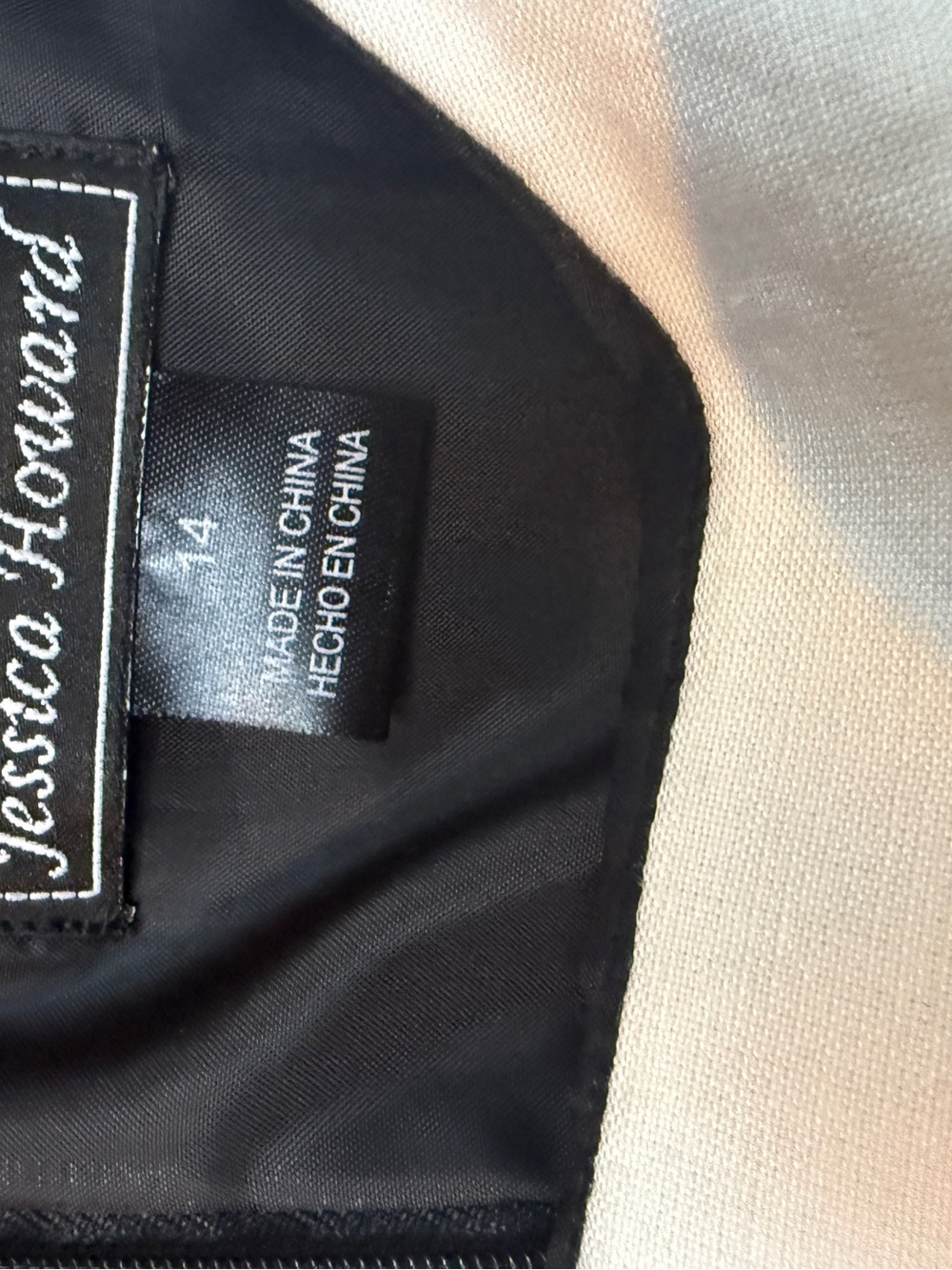 Jessica Howard Black Linen Blend Dress with White Bead embroidered size 14 - Picture 6 of 9